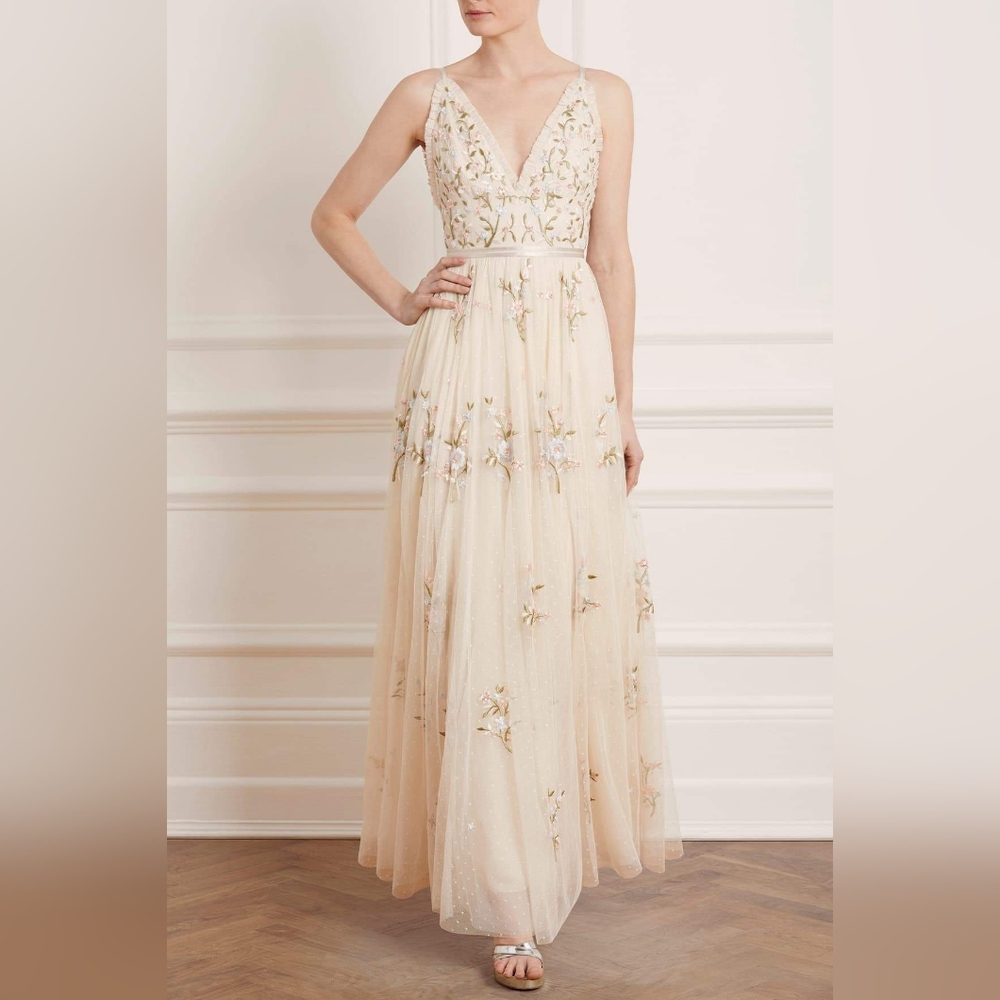 Needle & Thread Petunia Gown | Champagne | US size 4